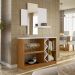 Kit Aparador Buffet Para Sala Estar e Espelho Decorativo 91cm Atlanta N01 Off White Ypê - Lyam Decor