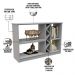 Kit Aparador Buffet Para Sala de Estar e Espelho Decorativo 91cm Atlanta N01 Off White - Lyam Decor