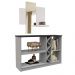 Kit Aparador Buffet Sala de Estar e Espelho Decorativo 91cm Atlanta N01 Off White Preto - Lyam Decor