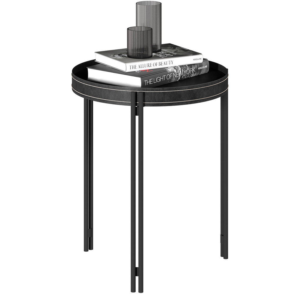 Kit Aparador Decorativo Sala de Estar com Mesa de Centro e Mesa Canto Nord L05 Preto - Lyam Decor