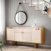 Kit Aparador Havana Com Cristaleira Luma E Espelho Adnet Preto B01 Off White Cinamomo - Lyam Decor