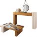 Kit Aparador Mesa Centro Espelhada Lord E Espelho Adnet Preto B01 Cinamomo Off White - Lyam Decor
