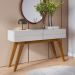 Kit Aparador Para Sala De Estar Com Mesa De Centro Meira C04 Off White Matte Freijó - Lyam