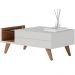 Kit Aparador Para Sala De Estar Com Mesa De Centro Meira C04 Off White Matte Freijó - Lyam