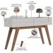 Kit Aparador Para Sala De Estar Com Mesa De Centro Meira C04 Off White Matte Freijó - Lyam