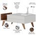 Kit Aparador Para Sala De Estar Com Mesa De Centro Meira C04 Off White Matte Freijó - Lyam