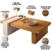Kit Aparador Para Sala De Estar Com Mesa de Centro Lord B01 Cinamomo Off White - Lyam Decor