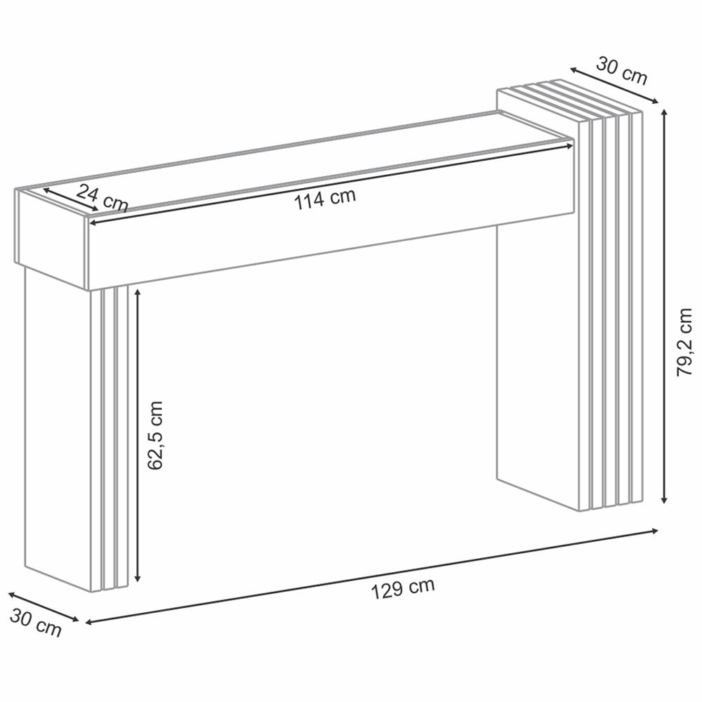 Kit Aparador Para Sala De Estar Com Mesa de Centro Lord B01 Cinamomo Off White - Lyam Decor