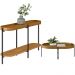 Kit Aparador Para Sala Estar Industrial com Mesa Centro Caramelo Nord L05 Nature Preto - Lyam Decor