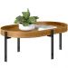 Kit Aparador Para Sala Estar Industrial com Mesa Centro Caramelo Nord L05 Nature Preto - Lyam Decor