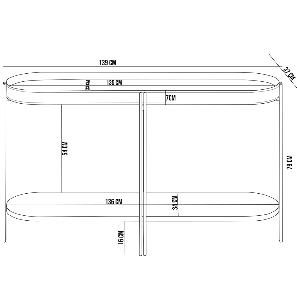 Kit Aparador Para Sala Estar Industrial com Mesa Centro Caramelo Nord L05 Nature Preto - Lyam Decor
