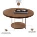 Kit Aparador Para Sala Friesen com 02 Mesas de Centro Redonda Allure B01 Castanho - Lyam Decor