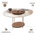 Kit Aparador Para Sala Friesen com 02 Mesas de Centro Redonda Allure B01 Castanho - Lyam Decor