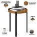 Kit Aparador Sala de Estar com Mesa Centro e Mesa Canto Caramelo Nord L05 Nature Preto - Lyam Decor