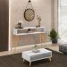 Kit Aparador com Mesa de Centro Mônaco Pés Palito L03 Branco - Lyam Decor