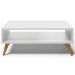 Kit Aparador com Mesa de Centro Mônaco Pés Palito L03 Branco - Lyam Decor