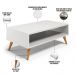 Kit Aparador com Mesa de Centro Mônaco Pés Palito L03 Branco - Lyam Decor