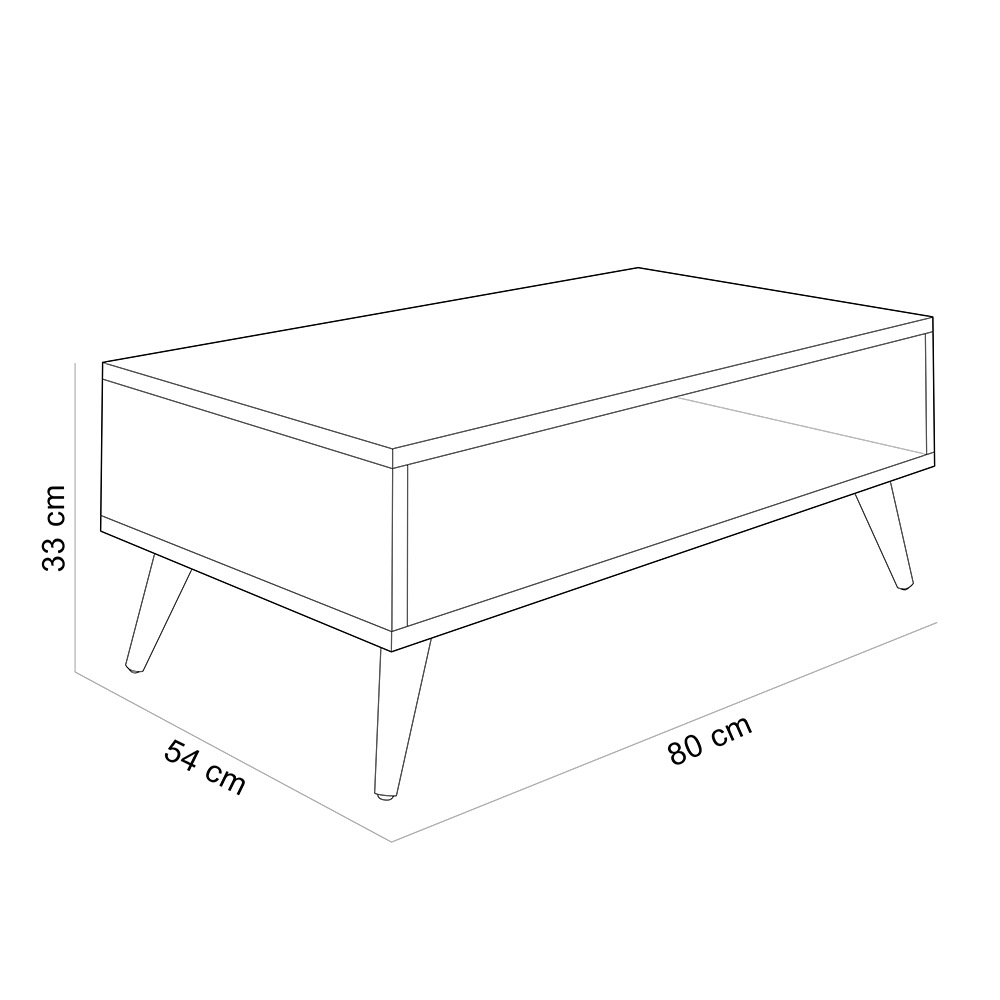 Kit Aparador com Mesa de Centro Mônaco Pés Palito L03 Branco - Lyam Decor
