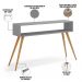 Kit Aparador com Mesa de Centro Mônaco Pés Palito L03 Cinza - Lyam Decor