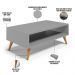 Kit Aparador com Mesa de Centro Mônaco Pés Palito L03 Cinza - Lyam Decor