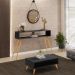 Kit Aparador com Mesa de Centro Mônaco Pés Palito L03 Preto - Lyam Decor
