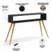 Kit Aparador com Mesa de Centro Mônaco Pés Palito L03 Preto - Lyam Decor