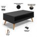 Kit Aparador com Mesa de Centro Mônaco Pés Palito L03 Preto - Lyam Decor