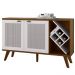 Kit Balcão Buffet Para Sala Com Espelho Decorativo 91cm Atlanta N01 Off White Imbuia - Lyam Decor