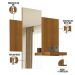 Kit Balcão Buffet Para Sala Estar Com Espelho Decorativo 91cm Atlanta N01 Ypê Off White - Lyam Decor