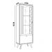 Kit Balcão Buffet Para Sala e Cristaleira Nicho Adega Led Atlanta N01 Imbuia Off White - Lyam Decor