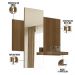 Kit Balcão Buffet Sala Cristaleira Nicho Adega e Espelho Atlanta N01 Imbuia Off White - Lyam Decor