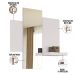 Kit Balcão Buffet Sala Cristaleira Nicho Adega e Espelho Atlanta N01 Off White Imbuia - Lyam Decor