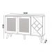 Kit Balcão Buffet Sala Cristaleira Nicho Adega e Espelho Atlanta N01 Off White Imbuia - Lyam Decor