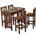 Kit Bancada Montana 120cm Cerâmica Com 04 Banquetas Altas Rústica Arizona W02 Imbuia - Lyam Decor