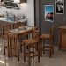 Kit Bancada Montana 120cm Cerâmica Com 04 Banquetas Altas Rústica Arizona W02 Imbuia - Lyam Decor