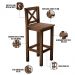 Kit Bancada Montana 120cm Cerâmica Com 04 Banquetas Altas Rústica Arizona W02 Imbuia - Lyam Decor