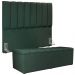 Kit Cabeceira Cama Box Casal 140 Cm Calçadeira Recamier Baú Dália W01 Linho Verde Musgo - Lyam Decor