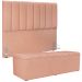 Kit Cabeceira Cama Box Casal 140 Cm Com Calçadeira Recamier Baú Dália W01 Linho Rosê - Lyam Decor