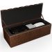 Kit Cabeceira Cama Box Casal 140cm Calçadeira Recamier Baú Dália W01 Couríssimo Marrom - Lyam Decor