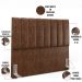 Kit Cabeceira Cama Box Casal 140cm Calçadeira Recamier Baú Dália W01 Couríssimo Marrom - Lyam Decor