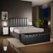 Kit Cabeceira Cama Box Casal 140cm Calçadeira Recamier Baú Dália W01 Couríssimo Preto - Lyam Decor