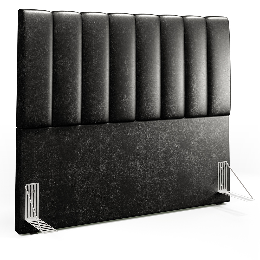 Kit Cabeceira Cama Box Casal 140cm Calçadeira Recamier Baú Dália W01 Couríssimo Preto - Lyam Decor