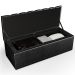 Kit Cabeceira Cama Box Casal 140cm Calçadeira Recamier Baú Dália W01 Couríssimo Preto - Lyam Decor