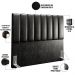 Kit Cabeceira Cama Box Casal 140cm Calçadeira Recamier Baú Dália W01 Couríssimo Preto - Lyam Decor