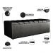 Kit Cabeceira Cama Box Casal 140cm Calçadeira Recamier Baú Dália W01 Couríssimo Preto - Lyam Decor