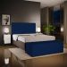 Kit Cabeceira Cama Box Casal 140cm Calçadeira Recamier Baú Dália W01 Facto Azul Marinho - Lyam Decor