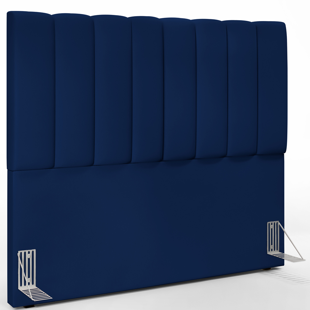 Kit Cabeceira Cama Box Casal 140cm Calçadeira Recamier Baú Dália W01 Facto Azul Marinho - Lyam Decor
