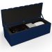 Kit Cabeceira Cama Box Casal 140cm Calçadeira Recamier Baú Dália W01 Facto Azul Marinho - Lyam Decor