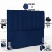 Kit Cabeceira Cama Box Casal 140cm Calçadeira Recamier Baú Dália W01 Facto Azul Marinho - Lyam Decor