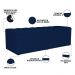 Kit Cabeceira Cama Box Casal 140cm Calçadeira Recamier Baú Dália W01 Facto Azul Marinho - Lyam Decor